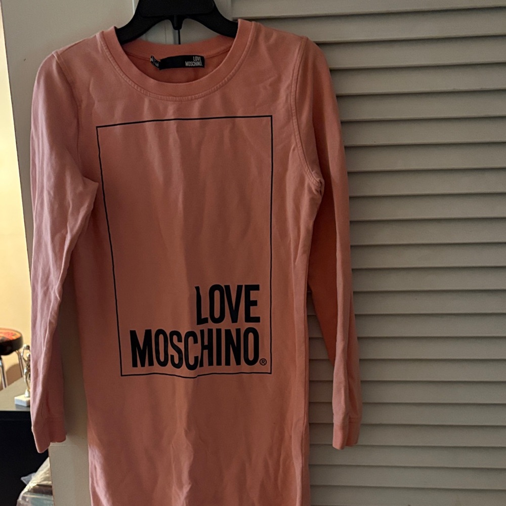 Love Moschino Coral Long Sleeve dress